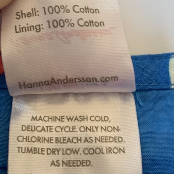 Hanna Andersson Girl Woven Blue Floral Dress 6-7 years 120 cm or 8 Years 130 Cm - Picture 6 of 10